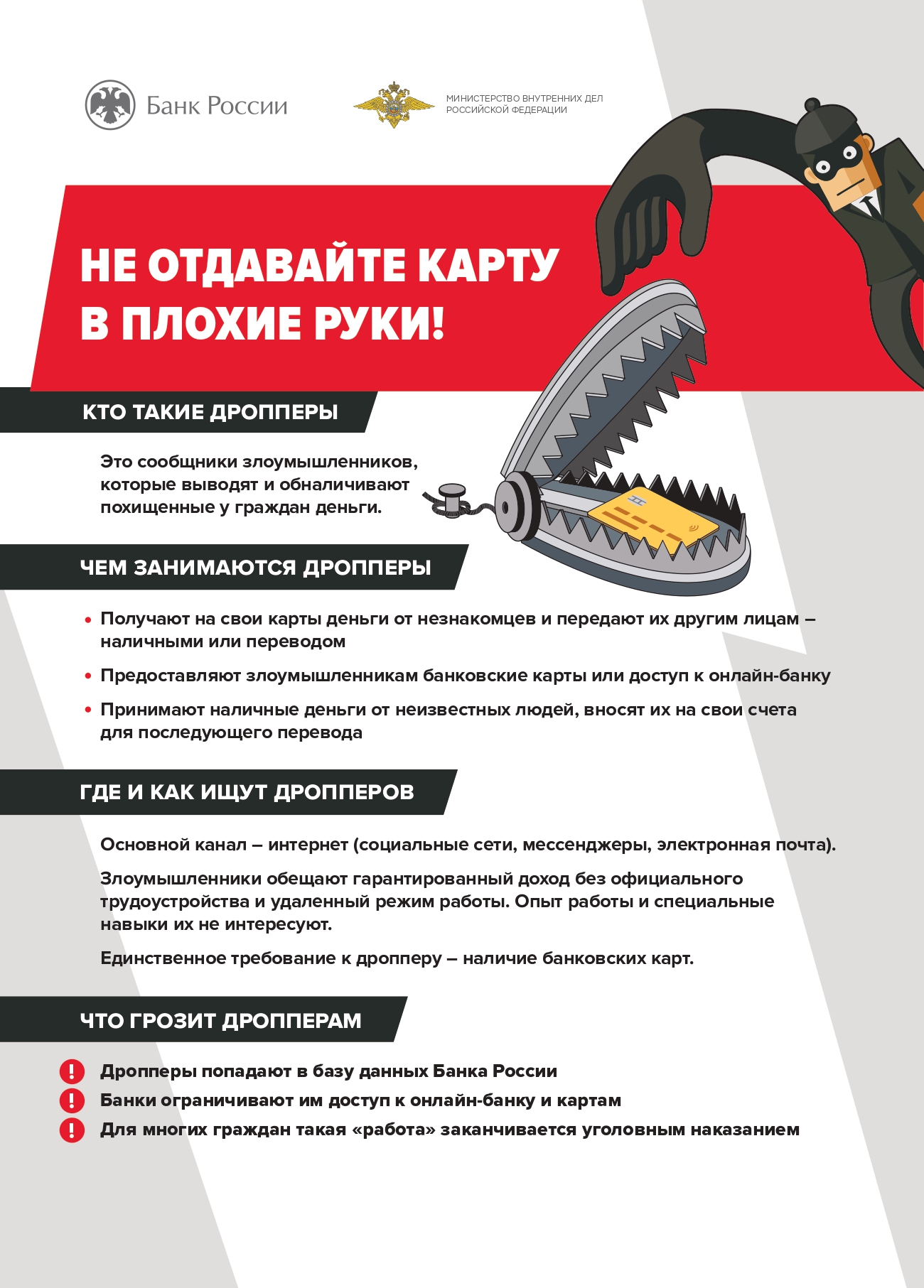 Кто такие дропперы, или Как не стать соучастником преступления..